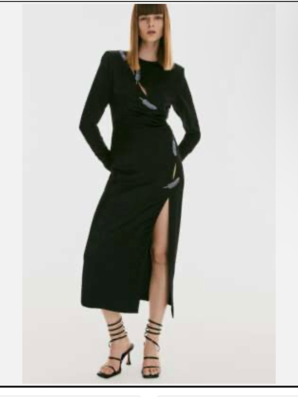 Zara Black Dress with Blue Accents